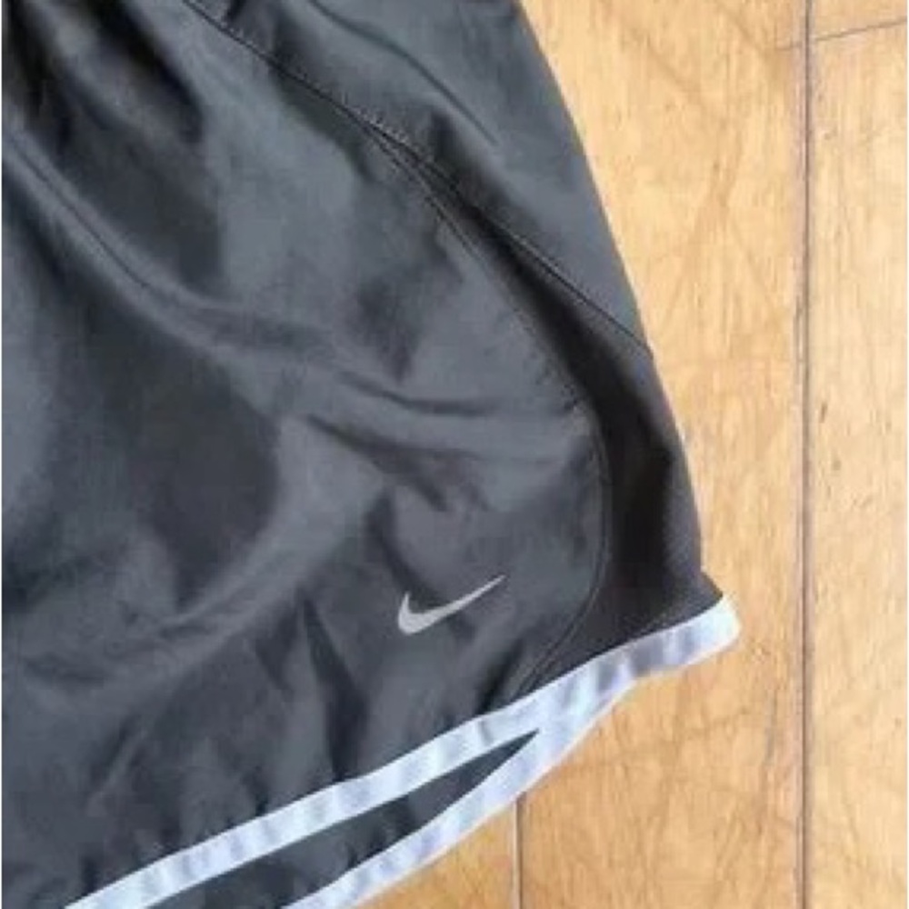 Nike Black Women's Running Shorts with Light Gray Trim - Picture 2 of 5